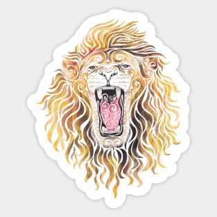 Swirly Lion Sticker